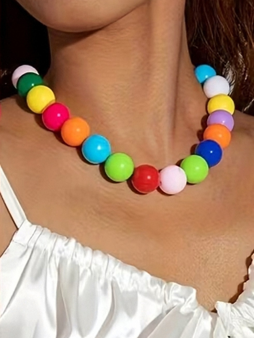 NWT* Chunky Rainbow, Multicolor Beaded Statement Necklace *NEW